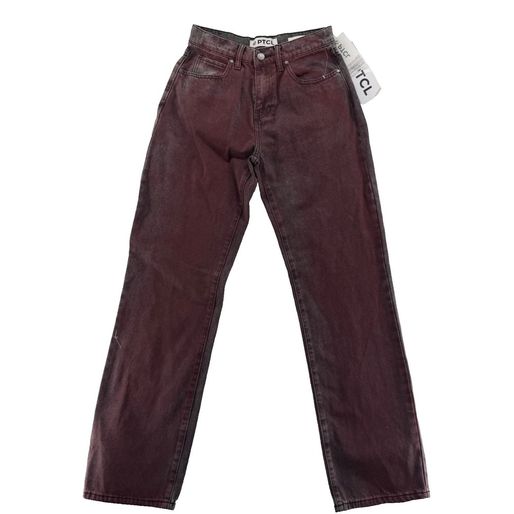 PTCL Ethikal Brand Burgundy Straight Leg Jeans Womens 26 Cotton 80's Y2K